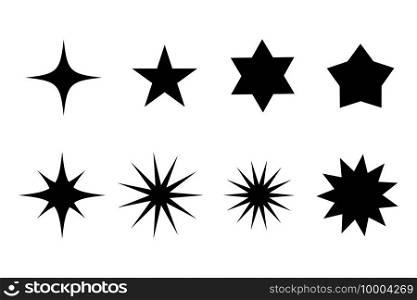 Different star icons. Tattoo art. Star icon. Asterisks icons. Vector illustration. EPS 10.. Different star icons. Tattoo art. Star icon. Asterisks icons. Vector illustration.