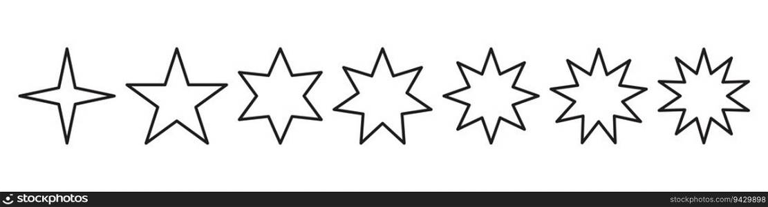 Different stars icon sign set