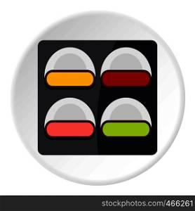 Different sushi icon in flat circle isolated on white background vector illustration for web. Different sushi icon circle