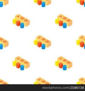 Different toy blocks pattern seamless background texture repeat wallpaper geometric vector. Different toy blocks pattern seamless vector