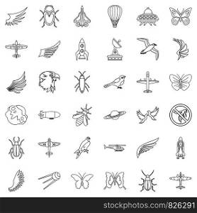 Different transport icons set. Outline style of 36 different transport vector icons for web isolated on white background. Different transport icons set, outline style