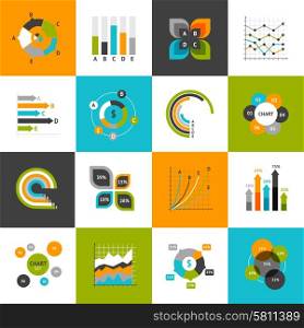 Different types of business charts and infographs icons set isolated vector illustration. Business Charts Set