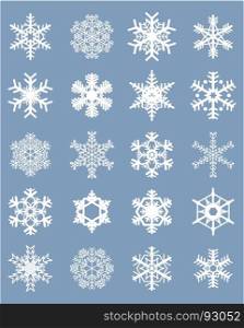 different white snowflakes