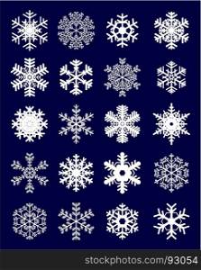 different white snowflakes