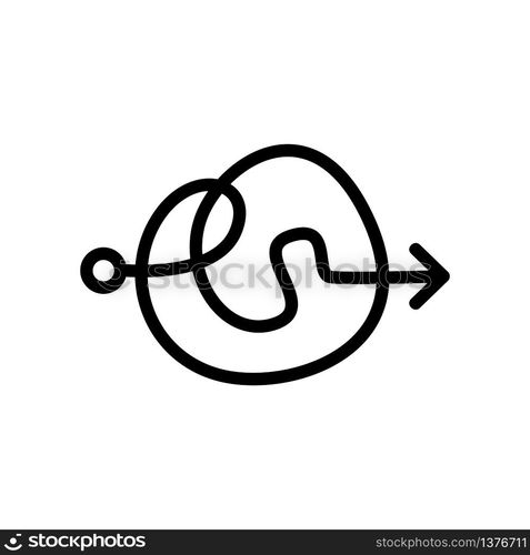 difficult knot to solve icon vector. difficult knot to solve sign. isolated contour symbol illustration. difficult knot to solve icon vector outline illustration