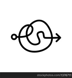 difficult knot to solve icon vector. difficult knot to solve sign. isolated contour symbol illustration. difficult knot to solve icon vector outline illustration