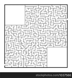 Difficult large square maze. Game for kids and adults. Puzzle for children. Labyrinth conundrum. Flat vector illustration isolated on white background. Difficult large square maze. Game for kids and adults. Puzzle for children. Labyrinth conundrum. Flat vector illustration isolated on white background.