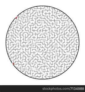 Difficult round labyrinth. Game for kids and adults. Puzzle for children. Labyrinth conundrum. Flat vector illustration isolated on white background. Difficult round labyrinth. Game for kids and adults. Puzzle for children. Labyrinth conundrum. Flat vector illustration isolated on white background.