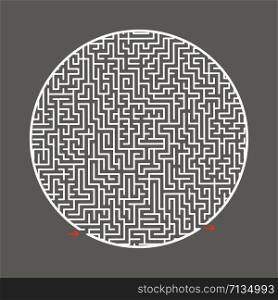 Difficult round labyrinth. Game for kids and adults. Puzzle for children. Labyrinth conundrum. Flat vector illustration isolated on color background. Difficult round labyrinth. Game for kids and adults. Puzzle for children. Labyrinth conundrum. Flat vector illustration isolated on color background.