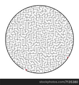 Difficult round labyrinth. Game for kids and adults. Puzzle for children. Labyrinth conundrum. Flat vector illustration isolated on white background. Difficult round labyrinth. Game for kids and adults. Puzzle for children. Labyrinth conundrum. Flat vector illustration isolated on white background.