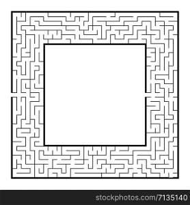 Difficult square labyrinth frame. Game for kids and adults. Puzzle for children. One entrance, one exit. Labyrinth conundrum. Flat vector illustration. With place for your image. Difficult square labyrinth frame. Game for kids and adults. Puzzle for children. One entrance, one exit. Labyrinth conundrum. Flat vector illustration. With place for your image.
