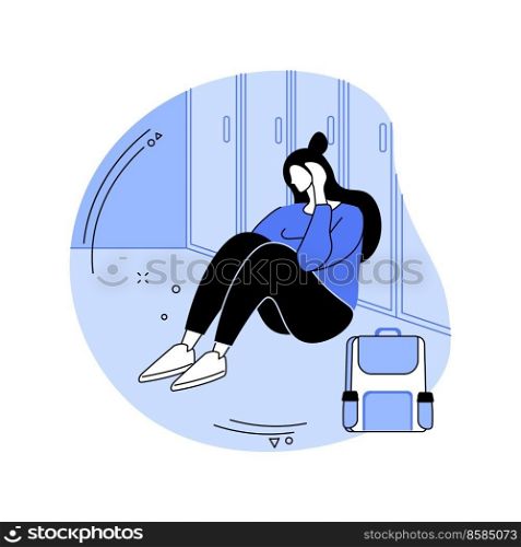 Difficulties in adaptation isolated cartoon vector illustrations. Student girl missing parents and friends, college choice, admission process, school graduate adaptation problem vector cartoon.. Difficulties in adaptation isolated cartoon vector illustrations.