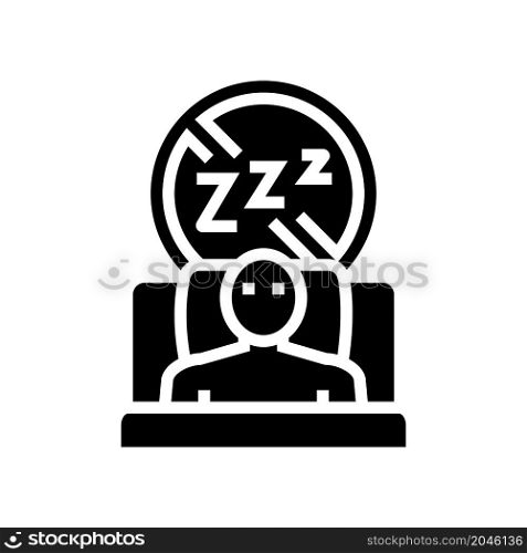 difficulty falling asleep at night glyph icon vector. difficulty falling asleep at night sign. isolated contour symbol black illustration. difficulty falling asleep at night glyph icon vector illustration