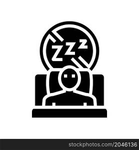 difficulty falling asleep at night glyph icon vector. difficulty falling asleep at night sign. isolated contour symbol black illustration. difficulty falling asleep at night glyph icon vector illustration