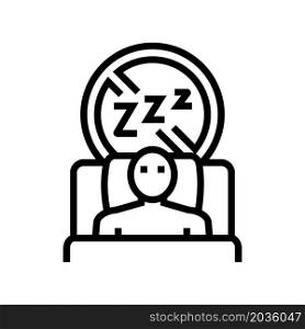 difficulty falling asleep at night line icon vector. difficulty falling asleep at night sign. isolated contour symbol black illustration. difficulty falling asleep at night line icon vector illustration