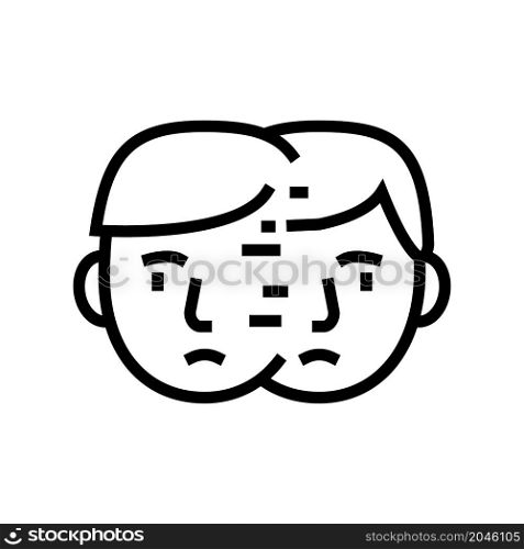 difficulty paying attention, focusing on tasks or remembering line icon vector. difficulty paying attention, focusing on tasks or remembering sign. isolated contour symbol black illustration. difficulty paying attention, focusing on tasks or remembering line icon vector illustration