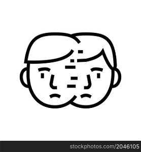 difficulty paying attention, focusing on tasks or remembering line icon vector. difficulty paying attention, focusing on tasks or remembering sign. isolated contour symbol black illustration. difficulty paying attention, focusing on tasks or remembering line icon vector illustration