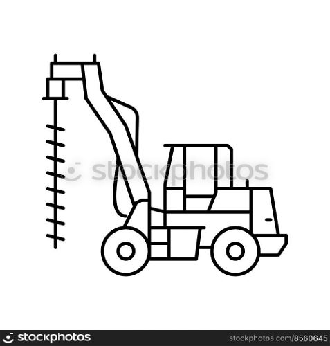 digger construction car vehicle line icon vector. digger construction car vehicle sign. isolated contour symbol black illustration. digger construction car vehicle line icon vector illustration
