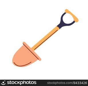 Digging garden tool with handle and metal or iron base. Isolated shovel or trowel for gardening, small trowel for yard and agricultural work and chores at home or farmyard. Vector in flat style. Showel for digging, spade or trowel tool vector