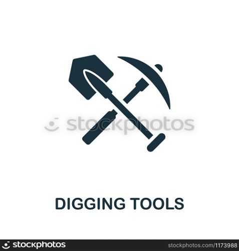 Digging Tools vector icon illustration. Creative sign from farm icons collection. Filled flat Digging Tools icon for computer and mobile. Symbol, logo vector graphics.. Digging Tools vector icon symbol. Creative sign from farm icons collection. Filled flat Digging Tools icon for computer and mobile