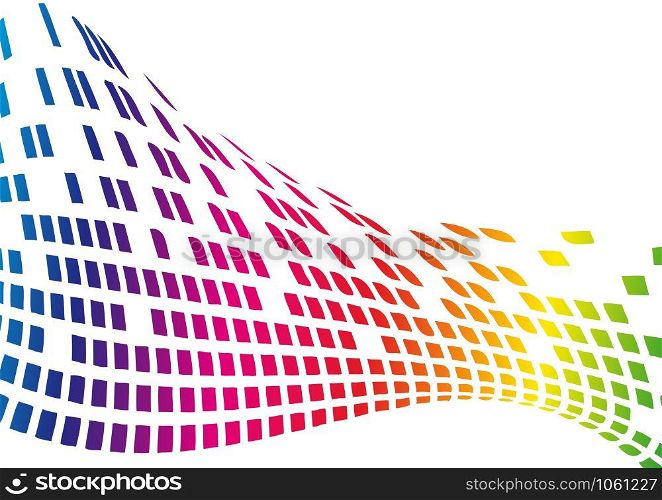 Digital Abstract Vector Background with rainbow pixel