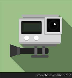 Digital action camera icon. Flat illustration of digital action camera vector icon for web design. Digital action camera icon, flat style