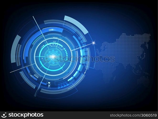 Digital background with modern point global network connection on world, concept of global business. illustrator vector.