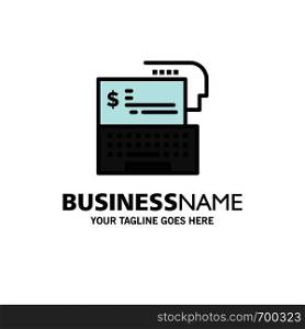 Digital Banking, Bank, Digital, Money, Online Business Logo Template. Flat Color