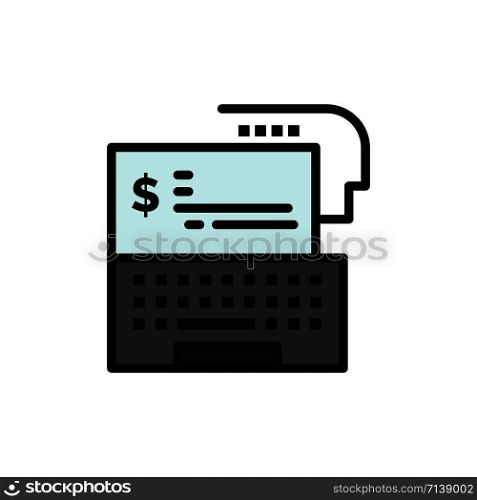 Digital Banking, Bank, Digital, Money, Online Flat Color Icon. Vector icon banner Template