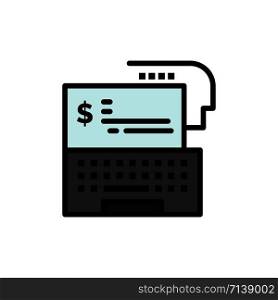 Digital Banking, Bank, Digital, Money, Online Flat Color Icon. Vector icon banner Template