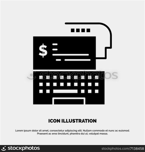Digital Banking, Bank, Digital, Money, Online solid Glyph Icon vector