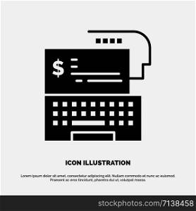 Digital Banking, Bank, Digital, Money, Online solid Glyph Icon vector