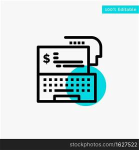 Digital Banking, Bank, Digital, Money, Online turquoise highlight circle point Vector icon