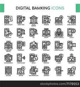 Digital Banking , Thin Line and Pixel Perfect Icons