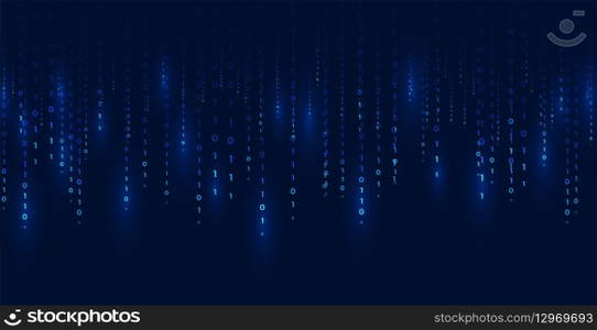 digital binary code and streaming data wallpaper design vector