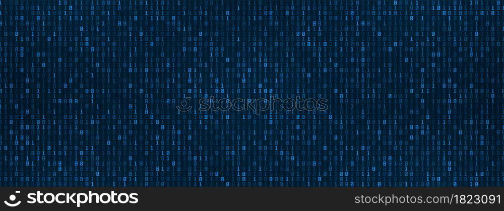 Digital binary code data background, computer numbers, technological concept
