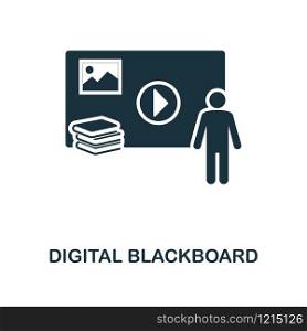 Digital Blackboard creative icon. Simple element illustration. Digital Blackboard concept symbol design from school collection. Can be used for mobile and web design, apps, software, print.. Digital Blackboard icon. Monochrome style icon design from school icon collection. UI. Illustration of digital blackboard icon. Ready to use in web design, apps, software, print.