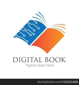 Digital book logo technology vector icon design