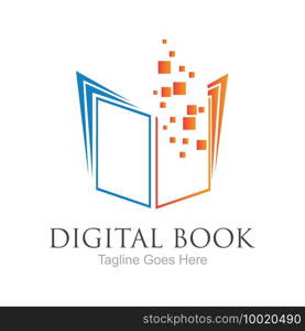 Digital book logo technology vector icon design