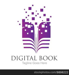 Digital book logo technology vector icon design