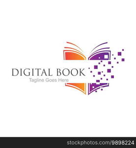 Digital book logo technology vector icon design