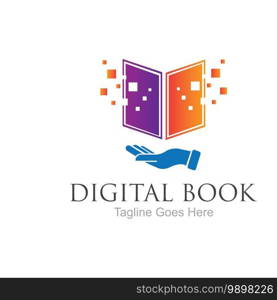 Digital book logo technology vector icon design