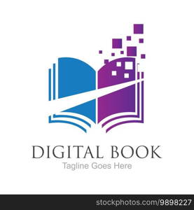 Digital book logo technology vector icon design