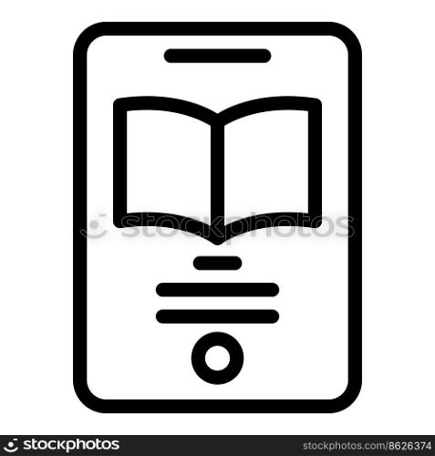 Digital book reality icon outline vector. Online study. Student media. Digital book reality icon outline vector. Online study