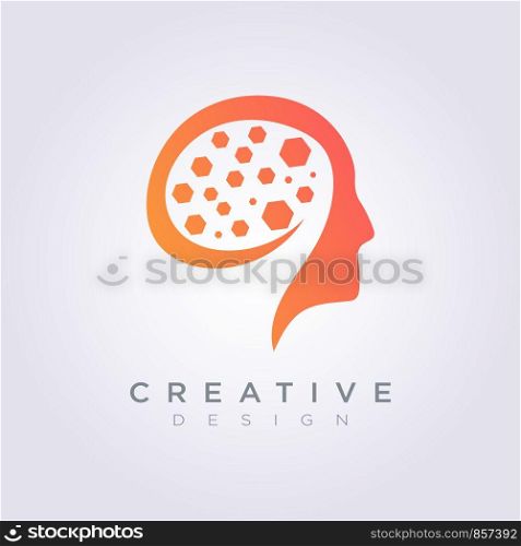 Digital Brain Data Template Design Company Logo Vector Symbol Icon.