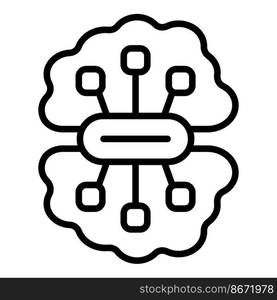 Digital brain icon outline vector. Mental emotion. Mind training. Digital brain icon outline vector. Mental emotion