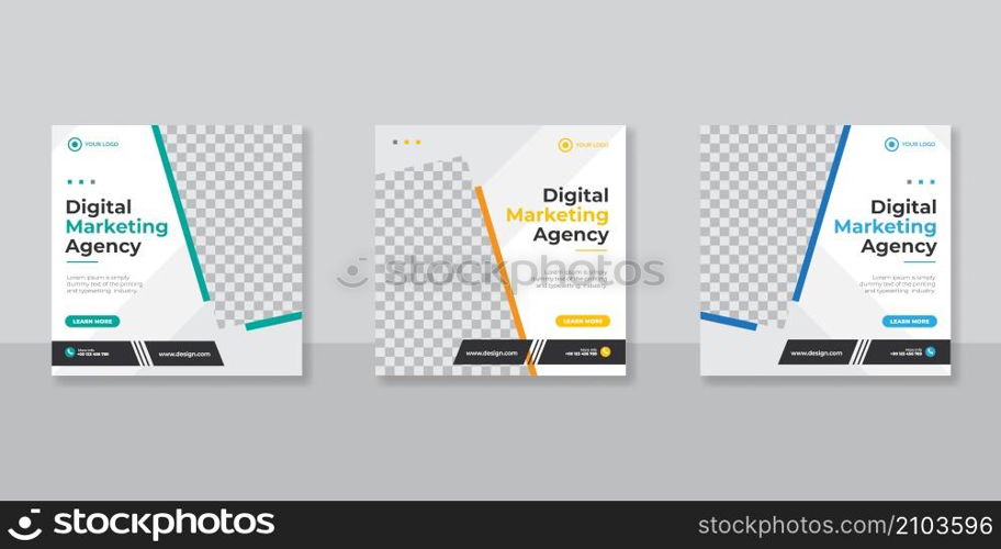 Digital business marketing social media post template.