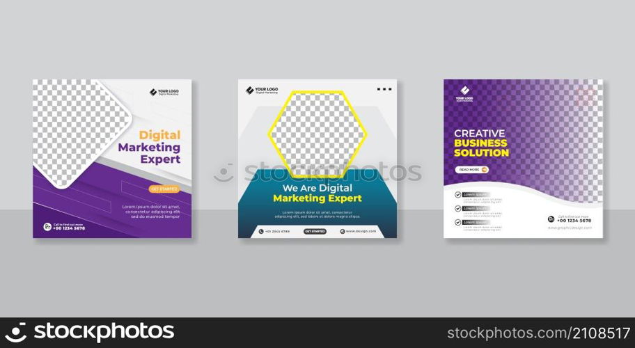 Digital business marketing social media post template.