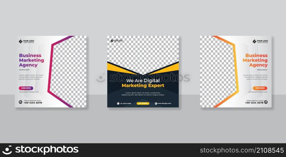 Digital business marketing social media post template.