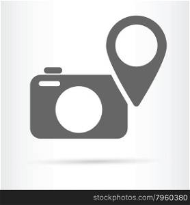 digital camera geo targeting icon vector illustration